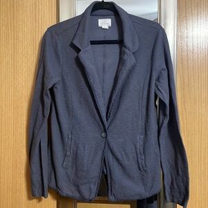 Caslon Large grey cotton blazer with 1 front button and 2 pockets